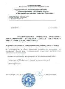 Благодарственное письмо "Газпром" Пенза
